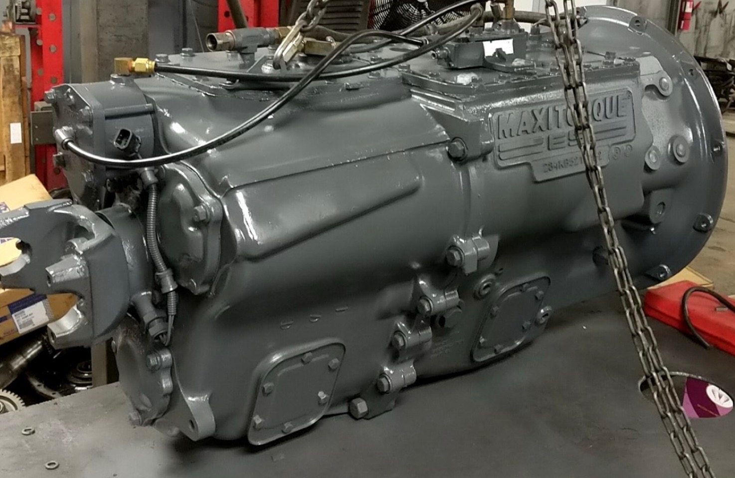 Completed Maxitorque heavy-duty transmission ready for installation